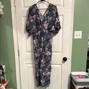 Jessica Simpson Maternity Floral Gray Dress
